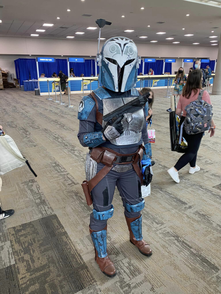 Mint in Box Press founder Selena Jones cosplaying Bo-Katan Kryze from the series "The Mandalorian, at San Diego Comic-Con 2022.